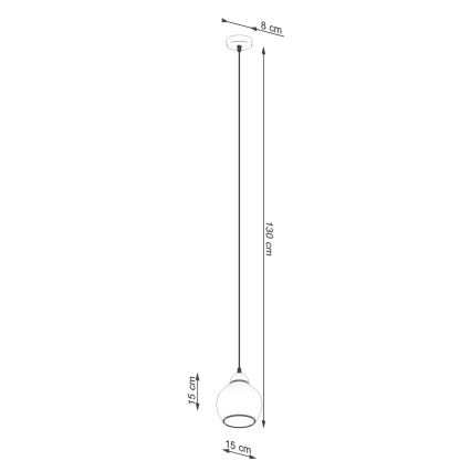 Hanglamp aan een koord ALINO 1xE27/60W/230V zwart