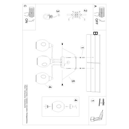 Hanglamp  FILLAN 3xE27/60W/230V zwart