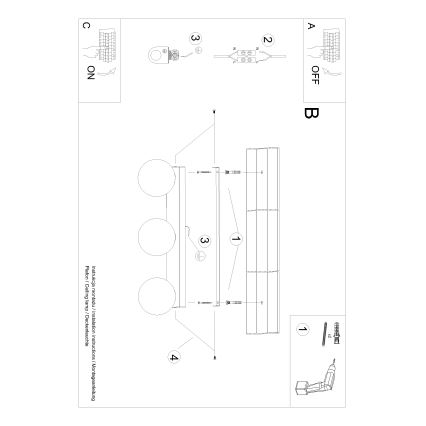 Plafondlamp YOLI 3xG9/12W/230V wit