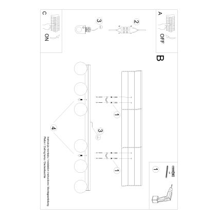 Plafondlamp YOLI 6xG9/12W/230V wit