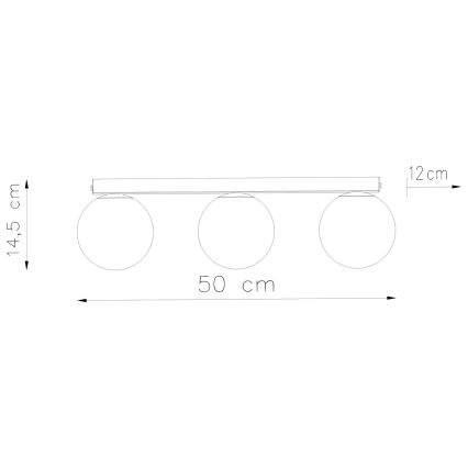 Plafondlamp YOLI 3xG9/12W/230V zwart