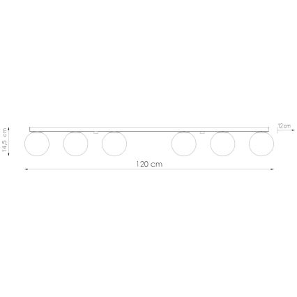 Plafondlamp YOLI 6xG9/12W/230V zwart