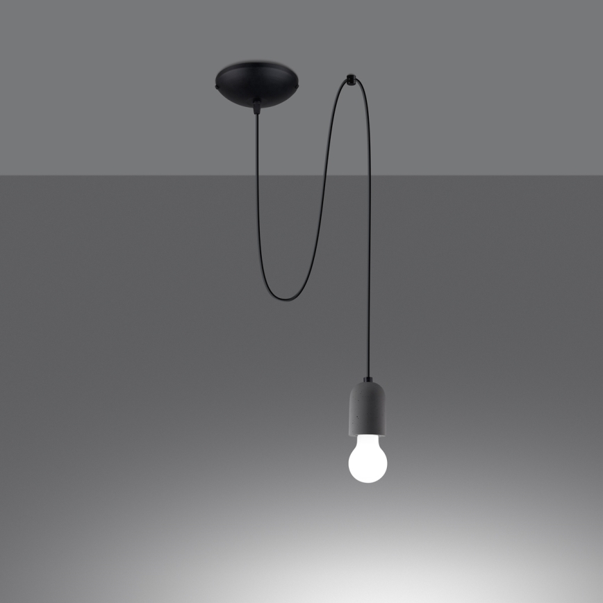 Hanglamp aan een koord NESO 1xE27/15W/230V spin beton