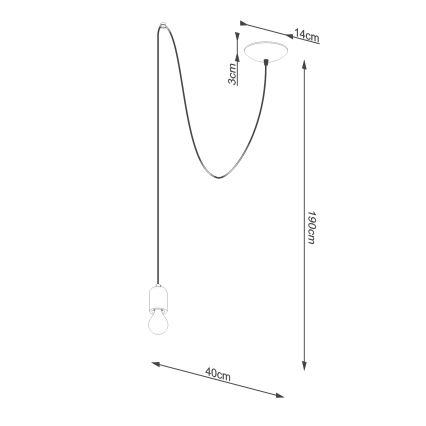 Hanglamp aan een koord NESO 1xE27/15W/230V spin beton