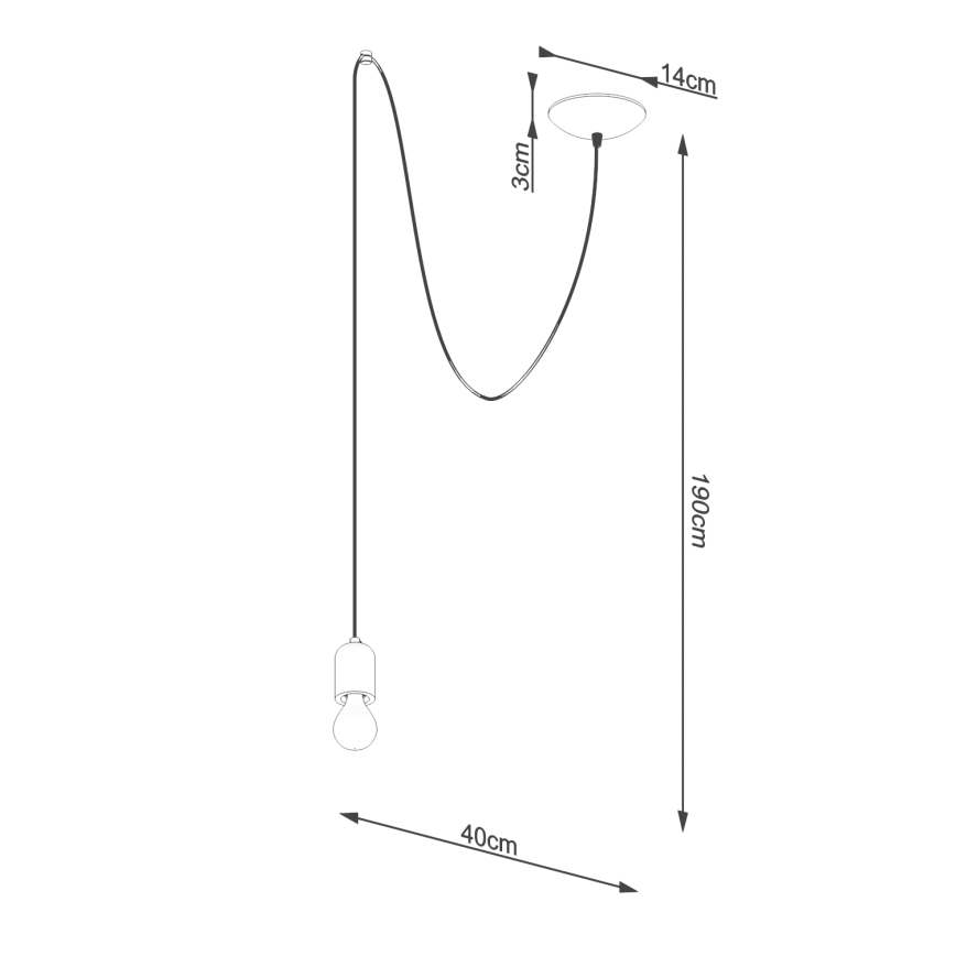 Hanglamp aan een koord NESO 1xE27/15W/230V spin beton