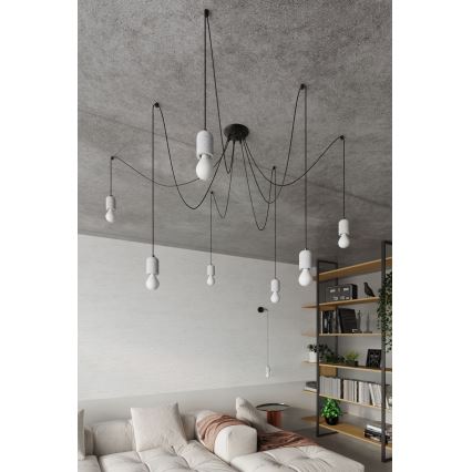 Hanglamp aan een koord NESO 7xE27/15W/230V spin beton