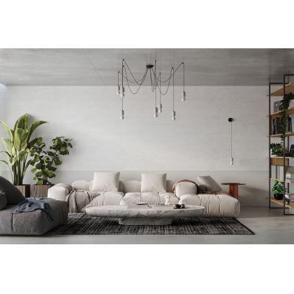 Hanglamp aan een koord NESO 7xE27/15W/230V spin beton