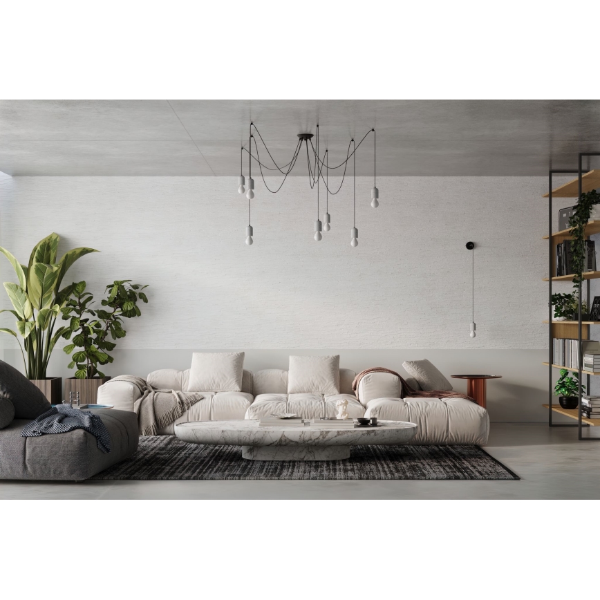 Hanglamp aan een koord NESO 7xE27/15W/230V spin beton