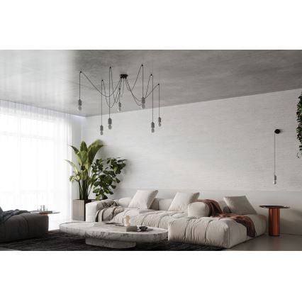 Hanglamp aan een koord NESO 7xE27/15W/230V spin beton