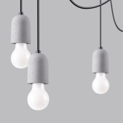 Hanglamp aan een koord NESO 7xE27/15W/230V spin beton