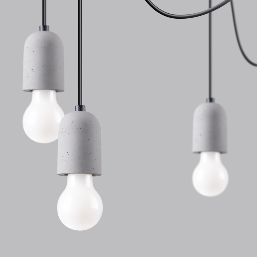 Hanglamp aan een koord NESO 7xE27/15W/230V spin beton