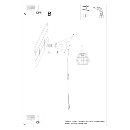 Wandlamp SUBA 1xE27/15W/230V zwart