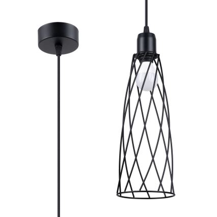 Hanglamp aan een koord SUBA 1xE27/15W/230V zwart