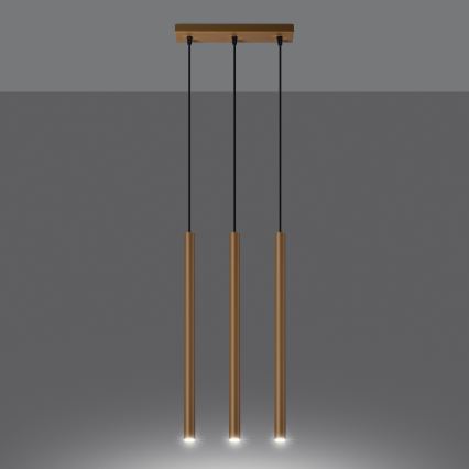 Hanglamp aan een koord PASTELO 3xG9/8W/230V goud