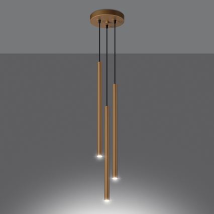 Hanglamp aan een koord PASTELO 3xG9/8W/230V goud