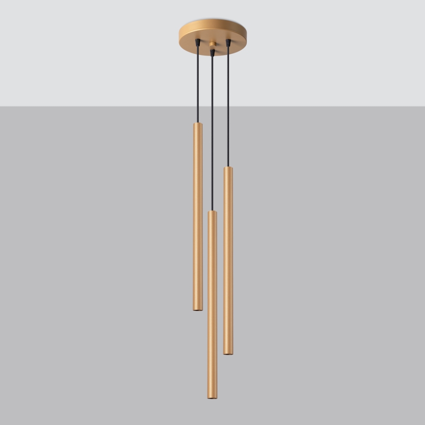Hanglamp aan een koord PASTELO 3xG9/8W/230V goud