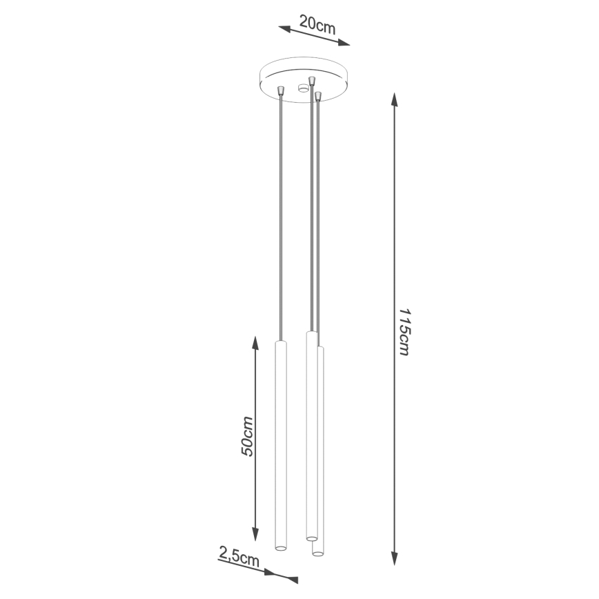 Hanglamp aan een koord PASTELO 3xG9/8W/230V goud