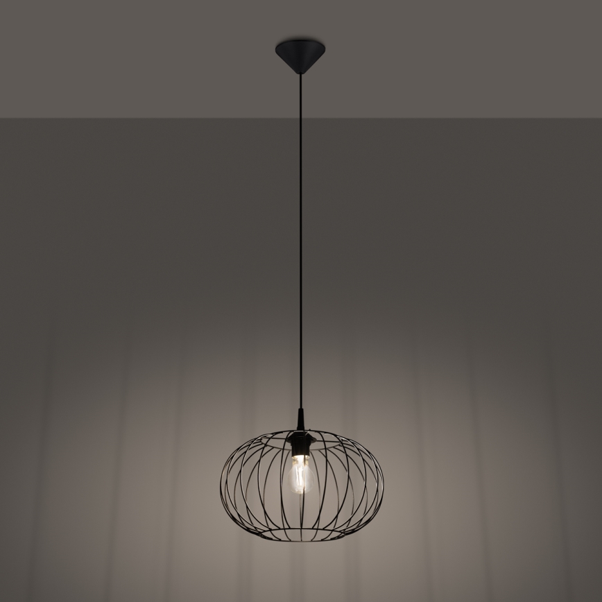 Hanglamp aan een koord TSUNO 1xE27/15W/230V zwart