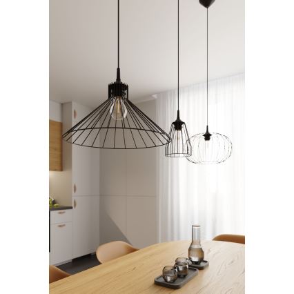 Hanglamp aan een koord TSUNO 1xE27/15W/230V zwart