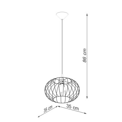 Hanglamp aan een koord TSUNO 1xE27/15W/230V zwart