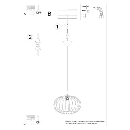 Hanglamp aan een koord TSUNO 1xE27/15W/230V zwart