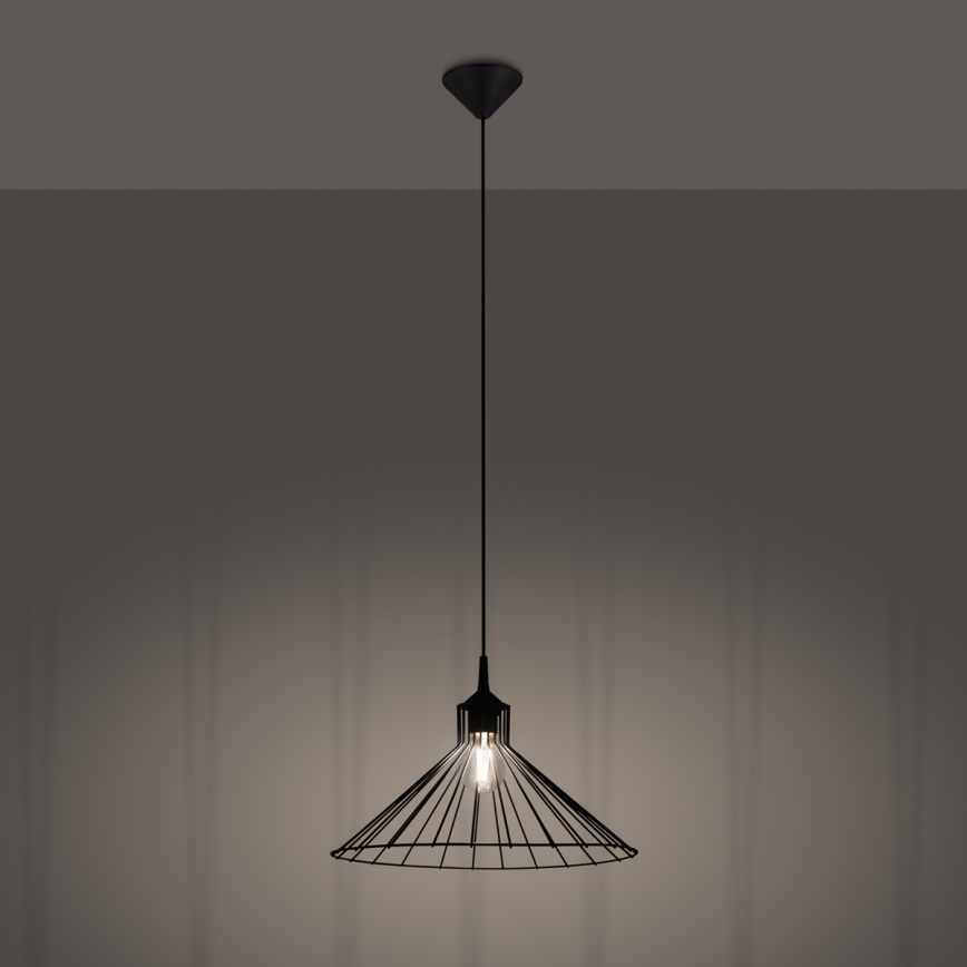 Hanglamp aan een koord EDA 1xE27/15W/230V zwart