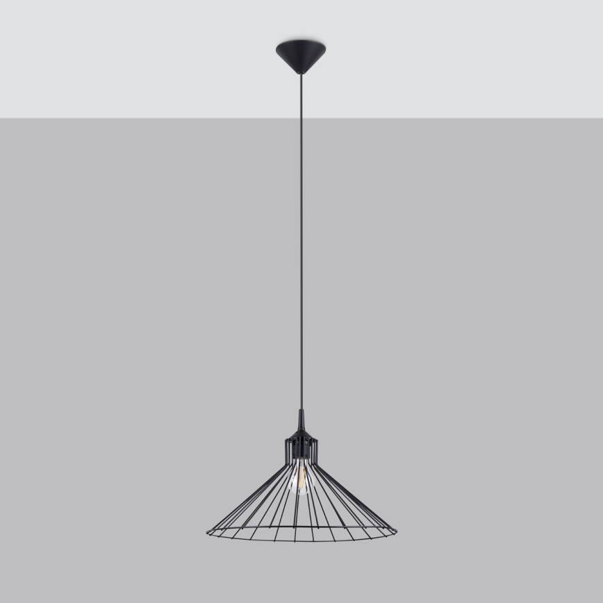 Hanglamp aan een koord EDA 1xE27/15W/230V zwart