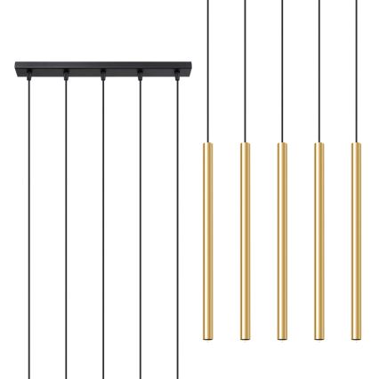 Hanglamp aan een koord PASTELO 5xG9/8W/230V goud