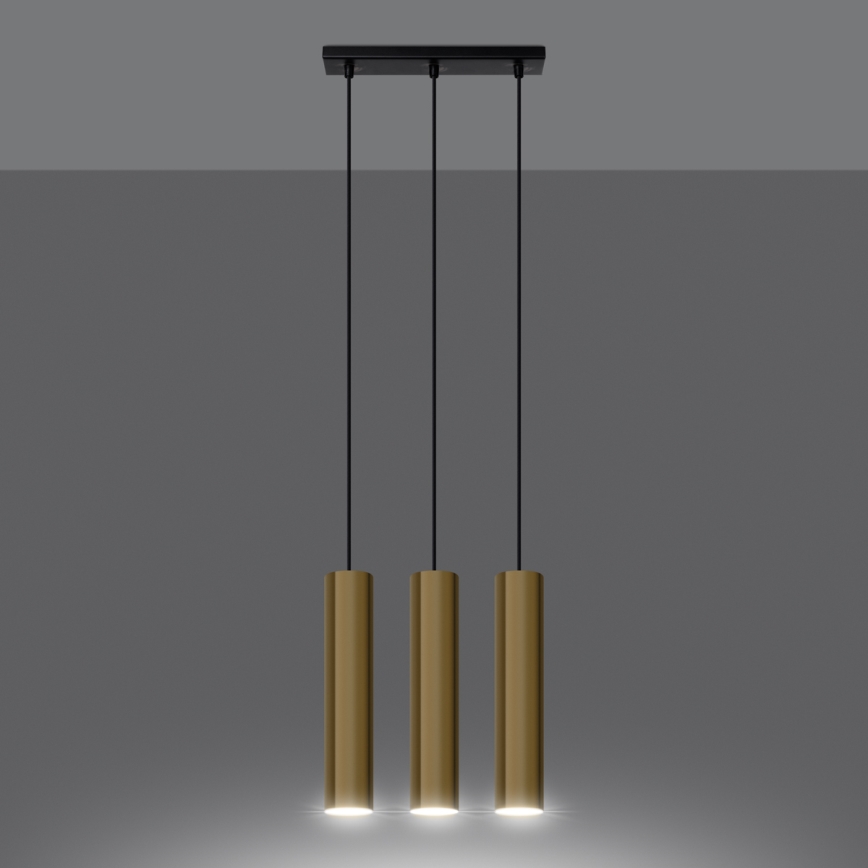Hanglamp aan een koord LAGOS 3xGU10/10W/230V goud