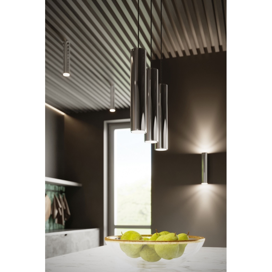 Hanglamp aan een koord LAGOS 1xGU10/10W/230V glanzend chroom