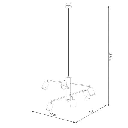 Hanglamp aan een koord LEMMI 6xGU10/10W/230V wit