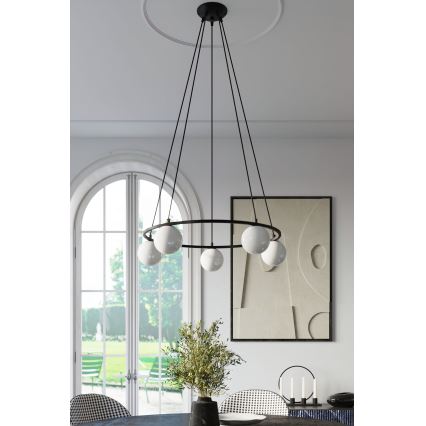 Hanglamp aan een koord YOLI 5xG9/8W/230V zwart