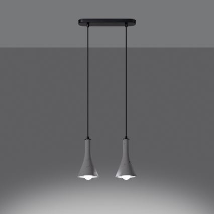 Hanglamp aan een koord REA 2xE14/12W/230V beton