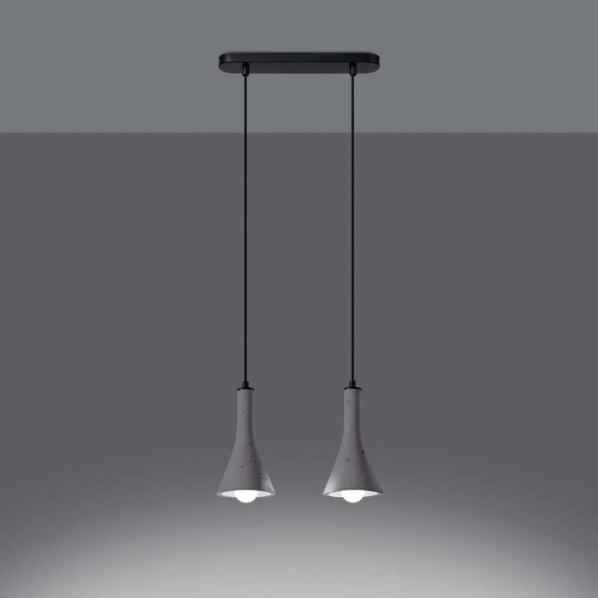 Hanglamp aan een koord REA 2xE14/12W/230V beton