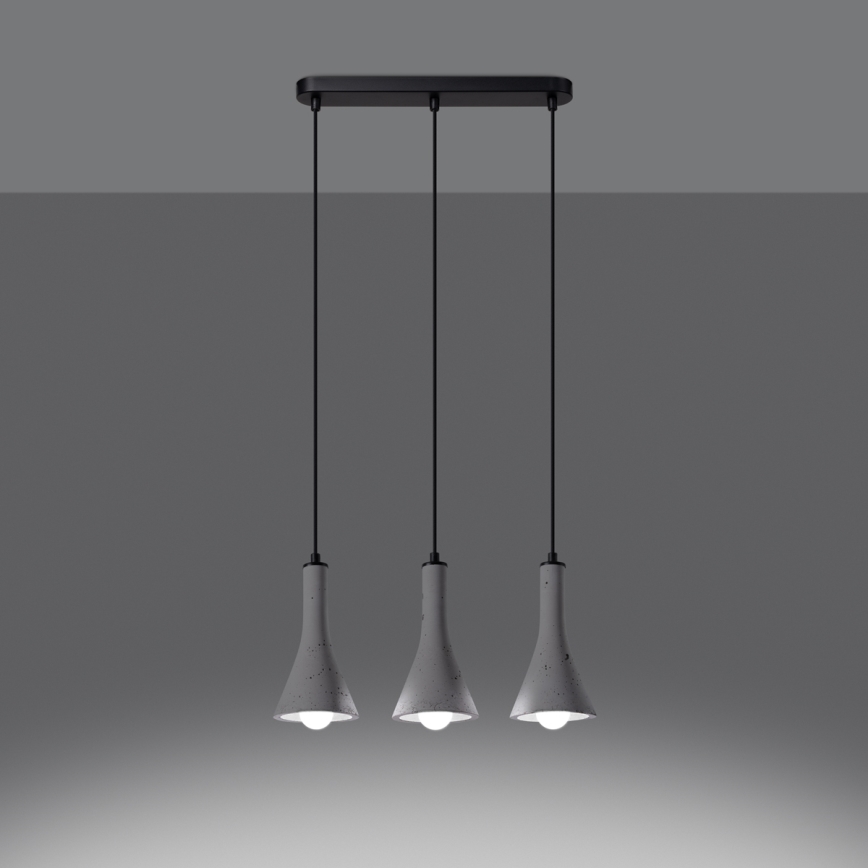 Hanglamp aan een koord REA 3xE14/12W/230V beton