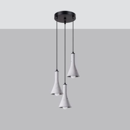 Hanglamp aan een koord REA 3xE14/12W/230V beton