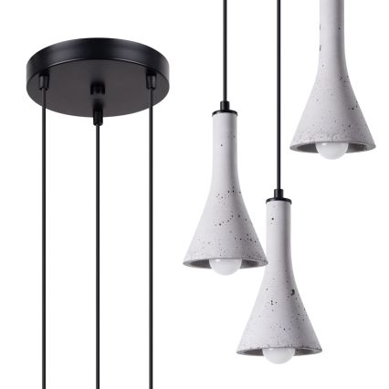 Hanglamp aan een koord REA 3xE14/12W/230V beton