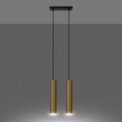 Hanglamp aan een koord LAGOS 2xGU10/10W/230V goud