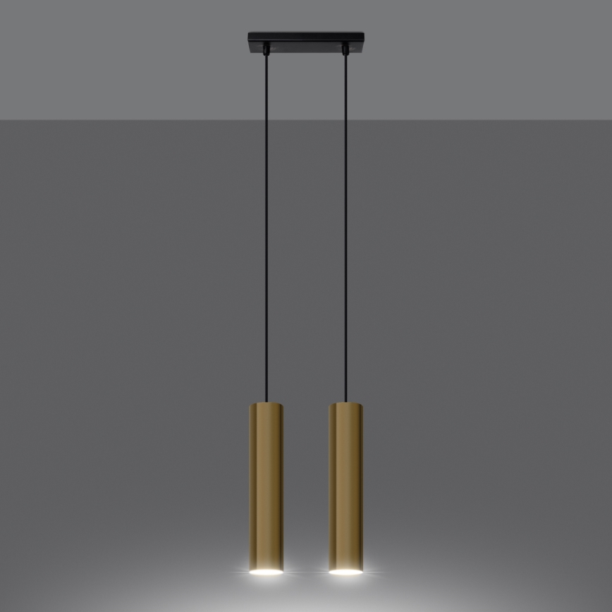 Hanglamp aan een koord LAGOS 2xGU10/10W/230V goud