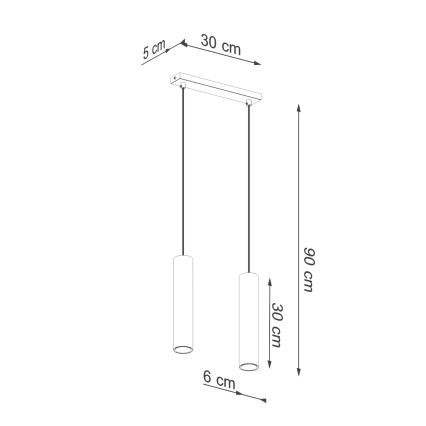 Hanglamp aan een koord LAGOS 2xGU10/10W/230V goud