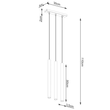 Hanglamp aan een koord PASTELO 3xG9/8W/230V beuken