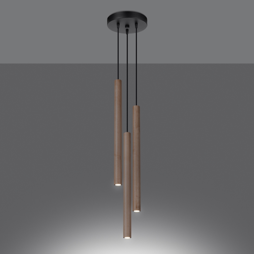 Hanglamp aan een koord PASTELO 3xG9/8W/230V beuken