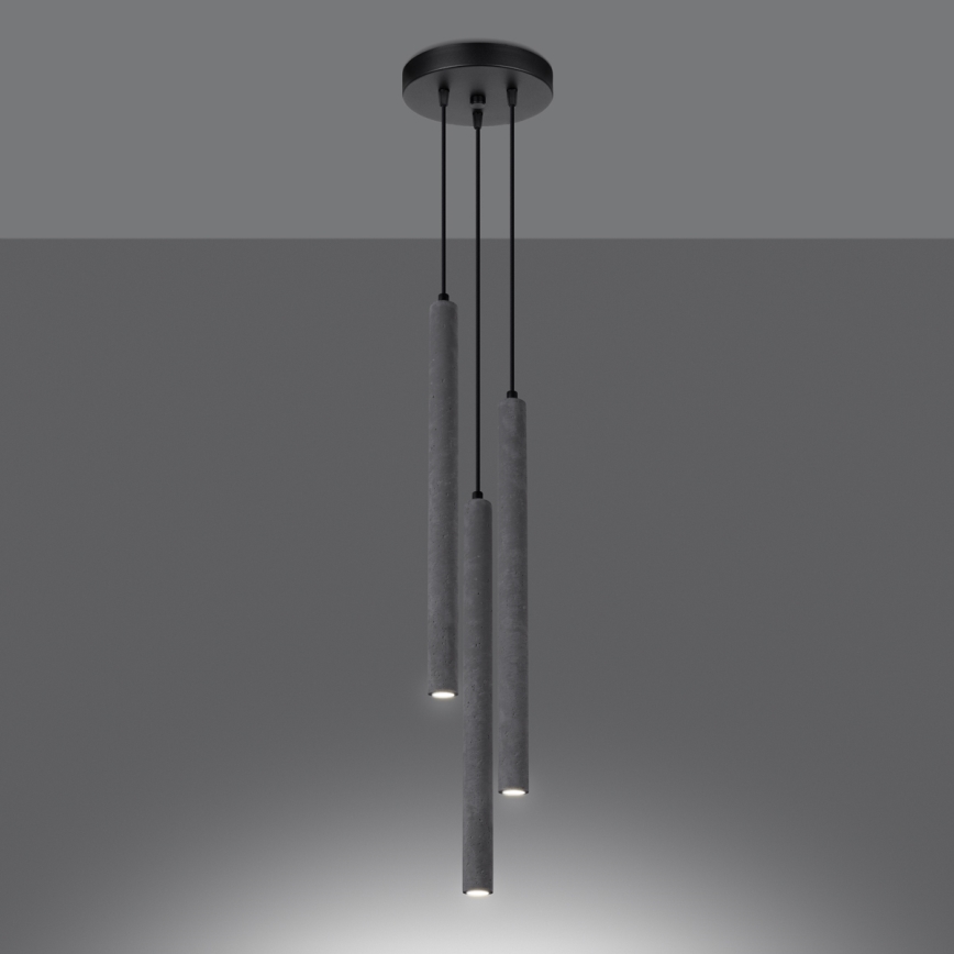 Hanglamp aan een koord PASTELO 3xG9/8W/230V beton