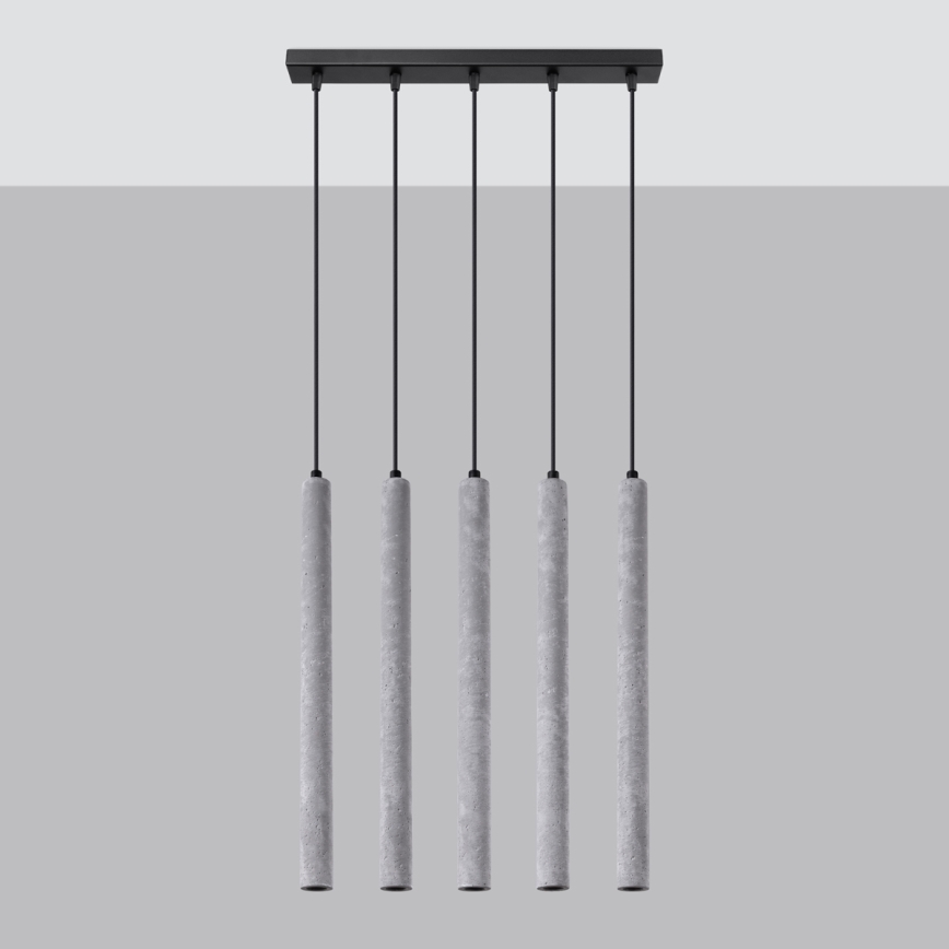 Hanglamp aan een koord PASTELO 5xG9/8W/230V beton