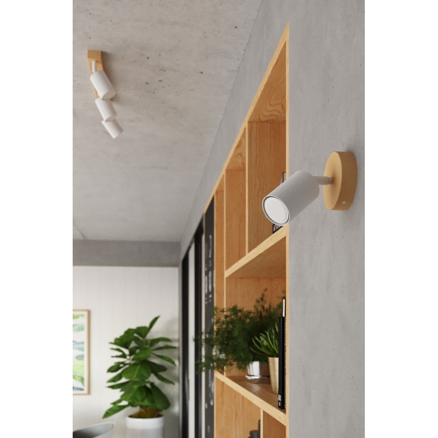 Wandspot VERDO 1xGU10/10W/230V wit/beuken