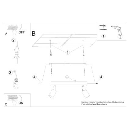 Spot VERDO 2xGU10/10W/230V wit/beuken