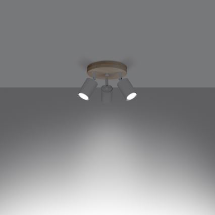 Spot VERDO 3xGU10/10W/230V wit/beuken