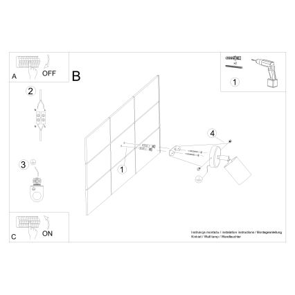 Wandspot VERDO 1xGU10/10W/230V zwart/beuken