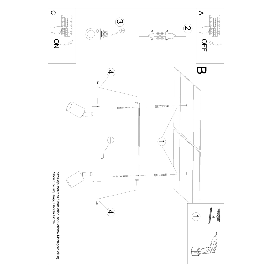 Spot VERDO 2xGU10/10W/230V zwart/beuken