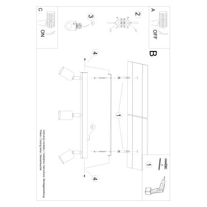 Spot VERDO 3xGU10/10W/230V zwart/beuken